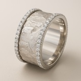 Bague vintage en zircone argentée