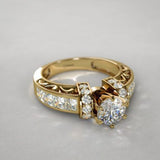 Bague vintage en cristal et or