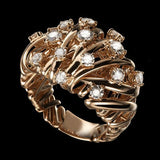 Bague vintage en or avec zircone exquise