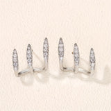Boucles d'oreilles Élégance™ | Strass, trois griffes