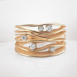 Bague vintage en or avec zircone cubique