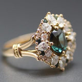 Bague vintage émeraude brillante en zircone