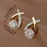 Boucles d'oreilles Golden Cross™ | Élégance en zirconia