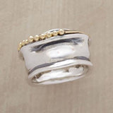 Bague vintage en argent et or