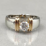 Bague vintage en argent avec fil d'or ouvert
