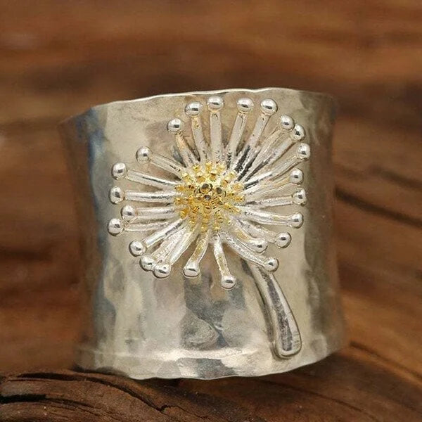 Bague large à marguerite épanouie