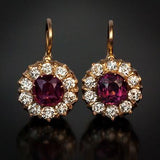 Boucles d'oreilles vintage rondes rouge vif
