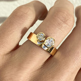 Bague vintage en or avec double zircone