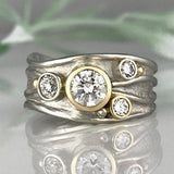 Bague vintage en argent plaqué avec zircone