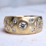 Bague vintage en or incrustée de zircone Starlight