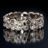 Bague vintage en argent creux avec zircone