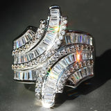 Bague vintage irrégulière en argent brillant