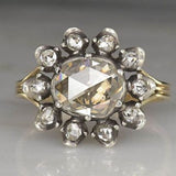 Bague vintage en zircone taille antique