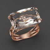 Bague vintage en verre rose