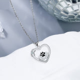 Collier avec empreinte de patte de chien et zircone
