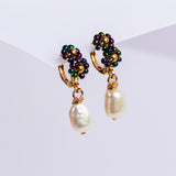 Boucles d'oreilles vintage en perles confetti