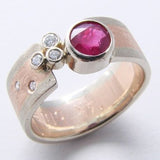 Bague vintage en argent rose avec grenat
