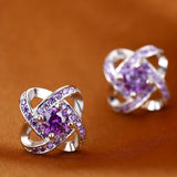 Boucles Trèfle™ | Élégantes boucles en violet