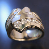 Bague vintage en zircone irrégulière