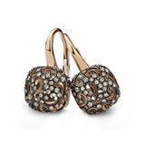 Boucles d'oreilles vintage carrées en or brillant