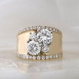 Bague vintage en zircone dorée brillante