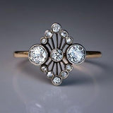 Bague vintage en or cristallin