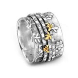 Bague petite abeille fleur