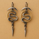 Boucles d'oreilles géométriques irrégulières en spirale Serpentine