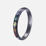 Bague en argent sterling avec motif patte