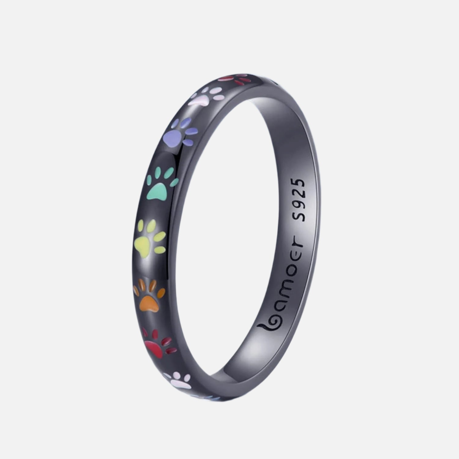 Bague en argent sterling avec motif patte
