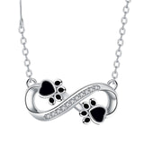 Collier Infinity Paw Print avec zircone