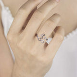 Bague artisanale en forme de patte et de cœur – Ajustable, en argent sterling 925