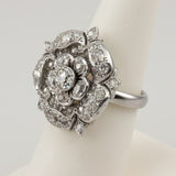 Bague vintage en argent avec mandala en cristal