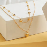 Collier vintage avec pendentif double cœur