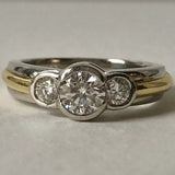 Bague vintage en or et argent fin