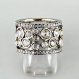 Bague vintage en argent avec zircone blanche