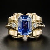 Bague vintage en or bleu avec zircone