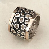 Bague vintage en argent creuse épaisse