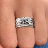 Bague de méditation Bee Purple Gemstone