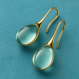 Boucles d'oreilles pendantes en cristal, or et argent