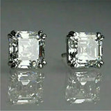 Boucles d'oreilles vintage en argent blanc cubique
