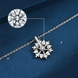Collier rotatif avec flocon de neige en argent
