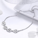 Bracelet en argent sterling avec empreintes de pattes – Taille ajustable