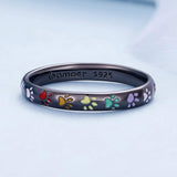 Bague en argent sterling avec motif patte