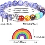 Bracelet commémoratif Rainbow Bridge – Cadeau avec 7 perles chakra pour la perte d'un animal de compagnie