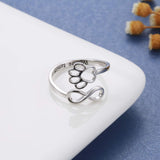 Bague artisanale en forme de patte et de cœur – Ajustable, en argent sterling 925