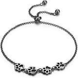 Bracelet en argent sterling avec empreintes de pattes – Taille ajustable