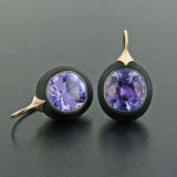 Boucles d'oreilles rondes vintage violettes