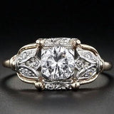 Bague vintage ronde incrustée de zircone