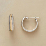Boucles d'oreilles créoles vintage en argent doré